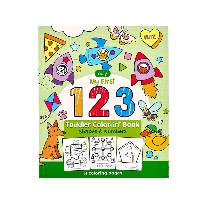 123: Shapes & Numbers Toddler Color-In' Book
