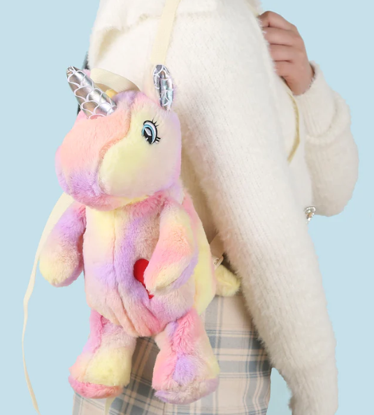 Pink Plushie Heart Unicorn Backpack