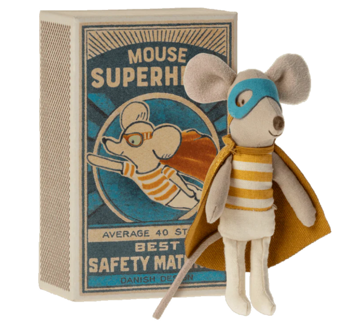 Super hero mouse Little brother in matchbox