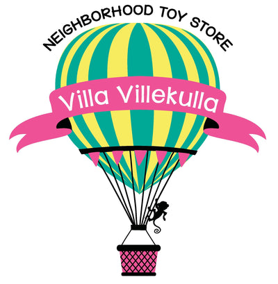  Villa Villekulla Toys hot air balloon logo for independent toy store in Amelia Island, Florida 