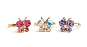 Butterfly Gem Rings 3pc