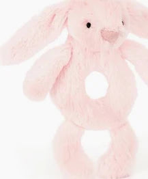 Bunny Ring Rattle Pink-Bashful